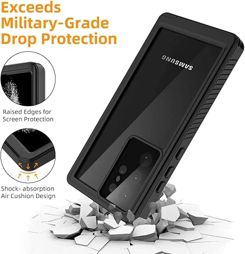 Miniatura 3 de Funda para Samsung Galaxy S22 Ultra Waterprooof, con protector de pantalla sensible integrado, a prueba de golpes, resistente al agua, IP68, para
