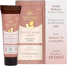 AreoVeda Stretch Marks Cream For Women with STRIOVER™ | Visibly Reduces Marks & Improves Skin Elasticity In 28 Days | Works On Old & New Stretch Marks | Pregnancy & Breastfeeding Safe | Non-Sticky & Light-Weight I 25 gm