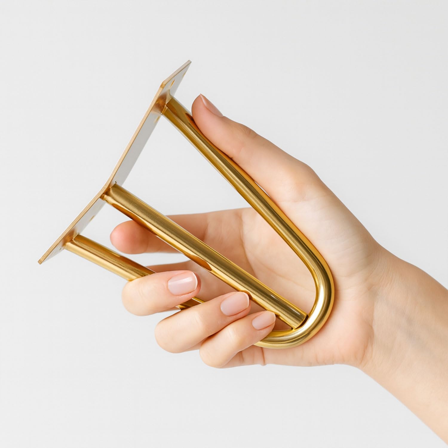 Martı 15 cm Gold Altın Metal Mobilya Ayak Ayağı Üçgen Modern Tasarım Koltuk Sehpa Masa TV Ünitesi