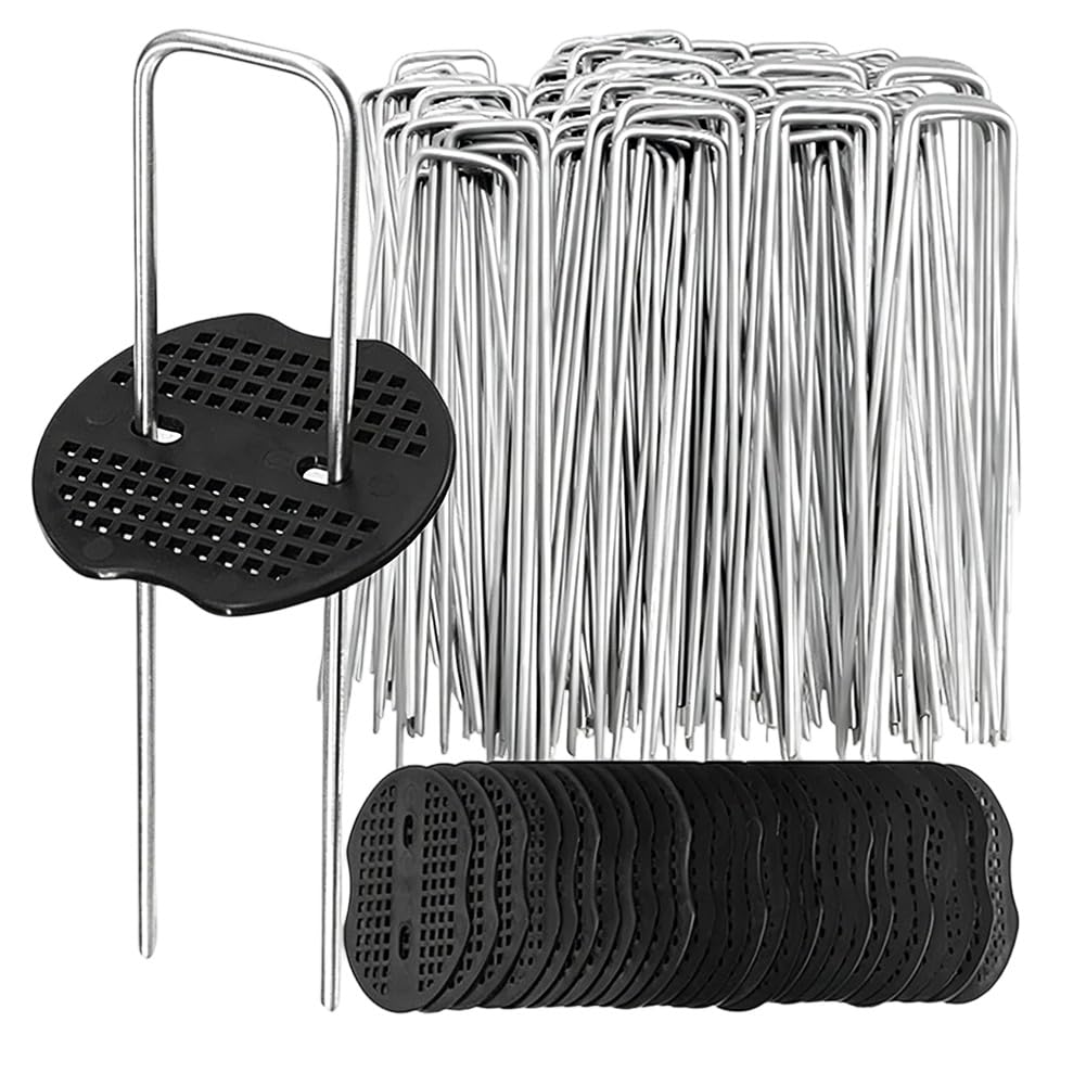 Aundhegrtt As Shown U-Type Garden Staples Heavy-Duty Fence Tubing Stakes Sod Pins Holding Lawns Barrier