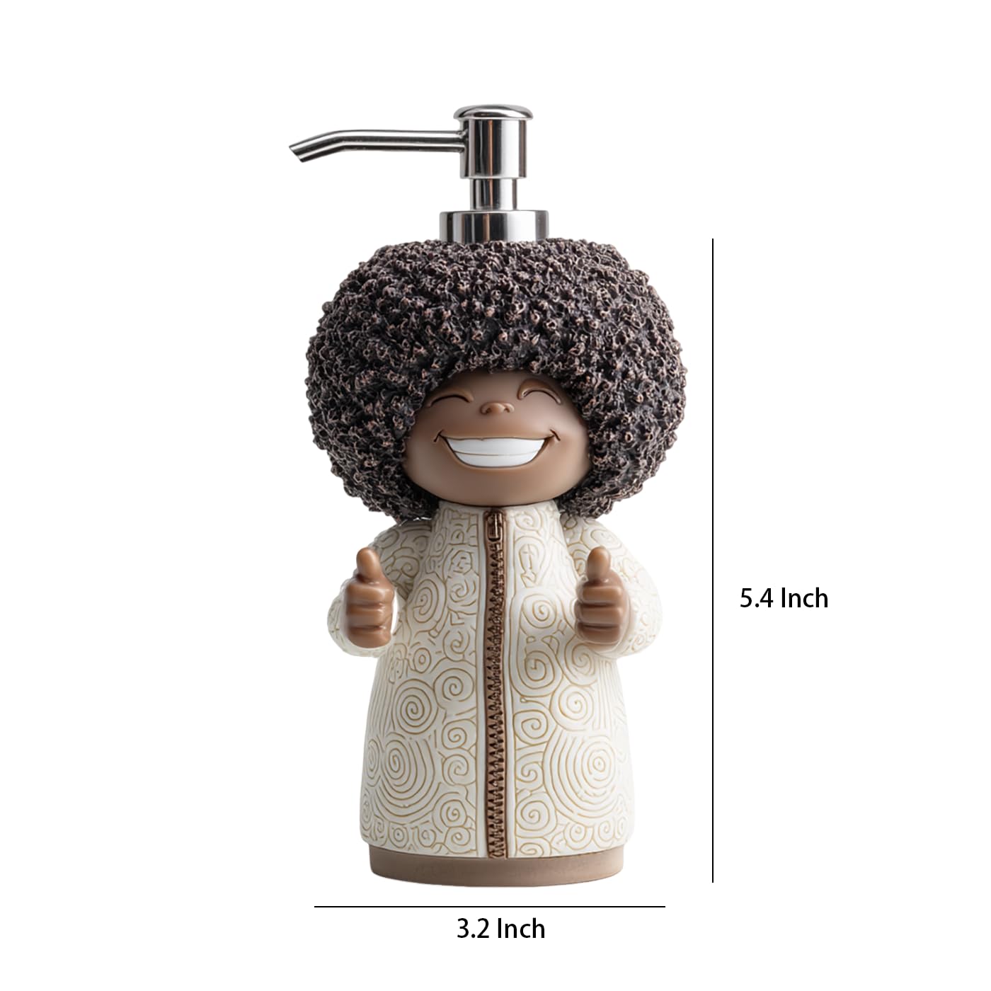 SOCOSY Dispenser di sapone a forma di umano in resina, dispenser di sapone per mani con pompa, bottiglia di sapone liquido per le mani per il bagno