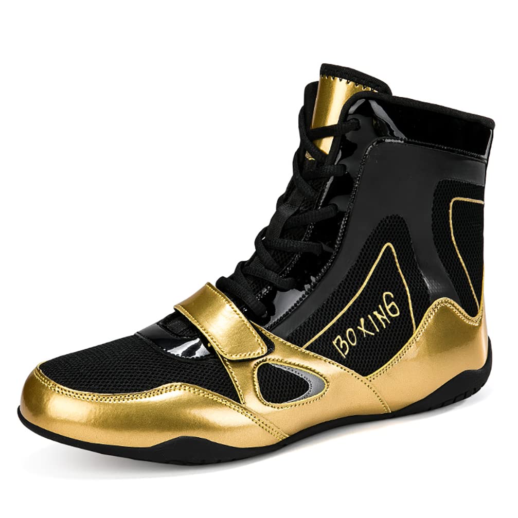 QDCFY Men's Wrestling Shoes High-top Non-Slip Professional Training Shoes Lightweight Breathable Boxing Shoes