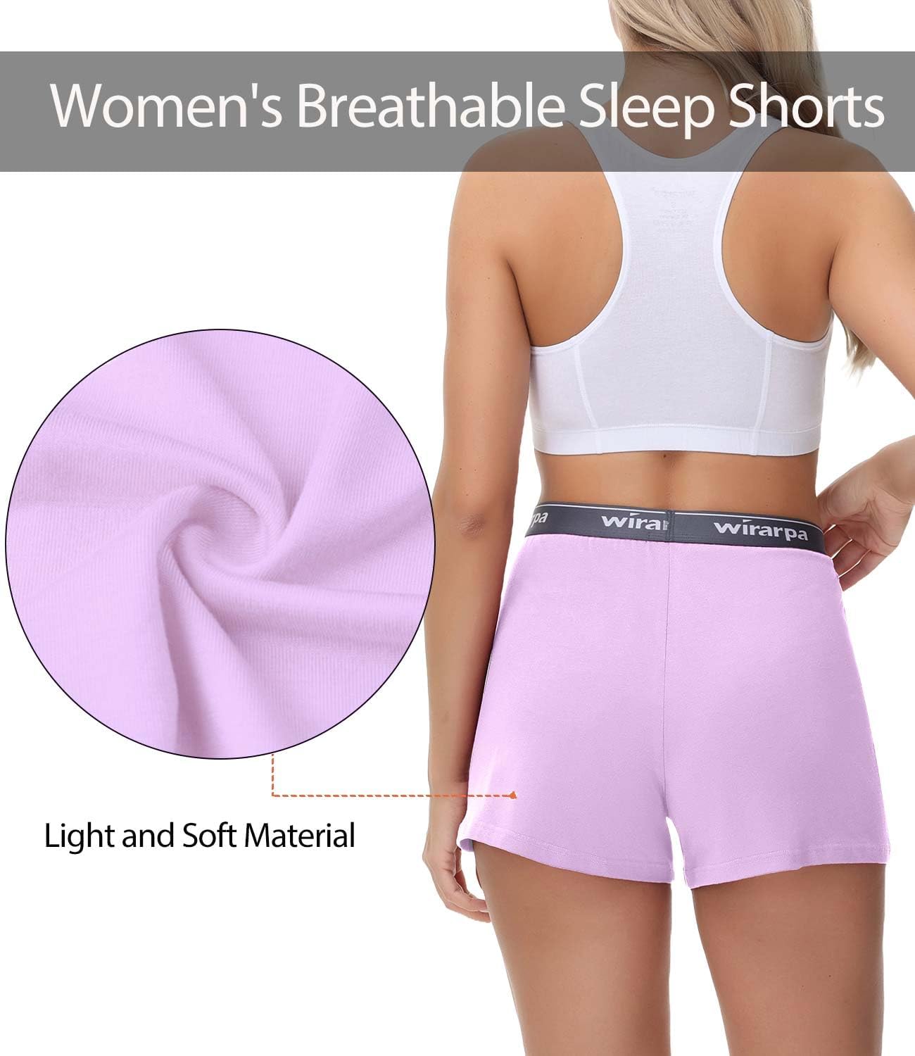 wirarpa Women's Cotton Sleep Shorts Comfywear Lounge Pajama Shorts 3 Pack - Image 4