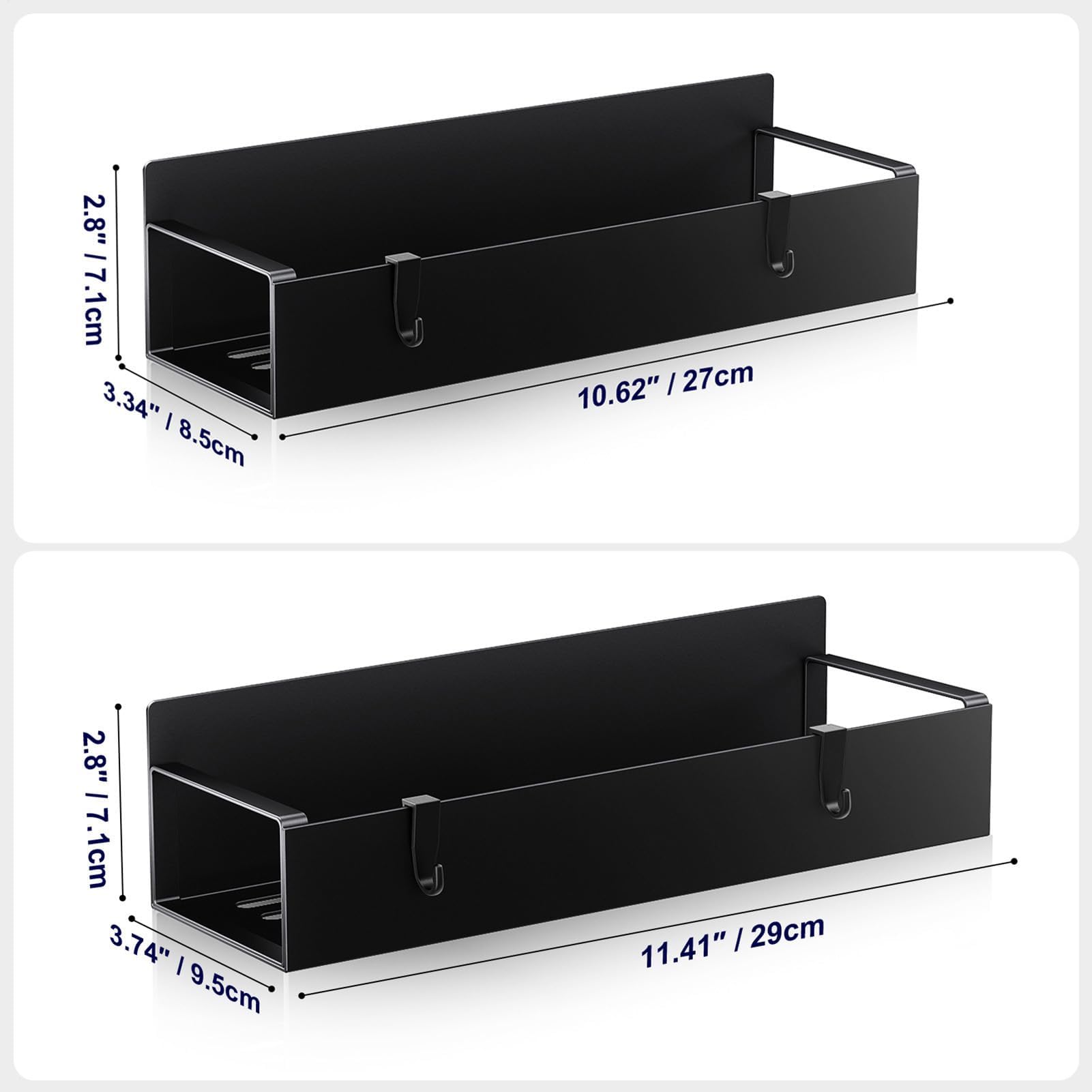 Lot de 2 porte-gobelets magnétiques pour cuisine et salle de bain, étagère magnétique multi-usage pour tasses à café, design noir et blanc pour maisons modernes
