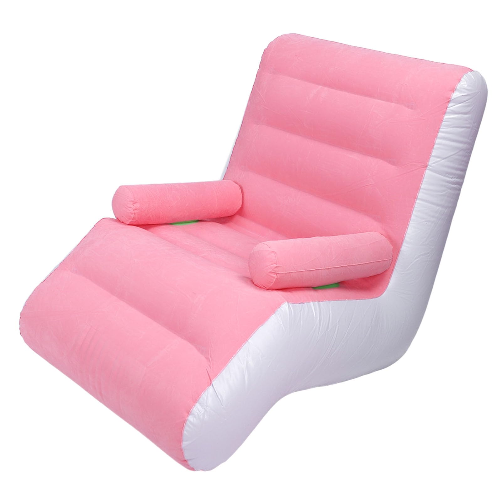 Nadmuchiwana Kanapa, Ergonomiczna Nadmuchiwana Sofa w Kształcie Litery S Przenośna Miękka Flokowana Sofa Nadmuchiwana Kanapa do Domowego Biura Podróży, Leniwa Sofa Rodzinna (PINK)