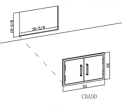 Miniatura 8 de Bonfire Puerta de acceso doble de cocina al aire libre,33x22 pulgadas,Puertas de barbacoa de acero inoxidable 304,CBADD,Plata