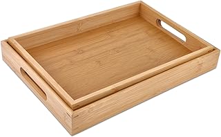 Bamboo Dinner Food Trays for Eating On Couch Party Platters for Serving ...