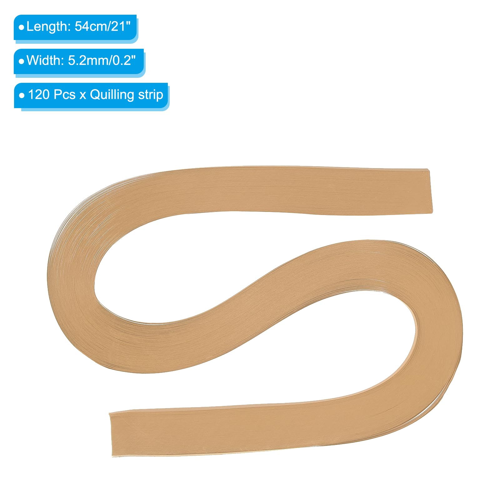 PATIKIL 120pcs Quilling Strips Paper 3/16"(5.2mm) 21"(54cm) Origami Paper Quilling Strip for Art DIY Hand Craft Christmas Leather Color - Image 2