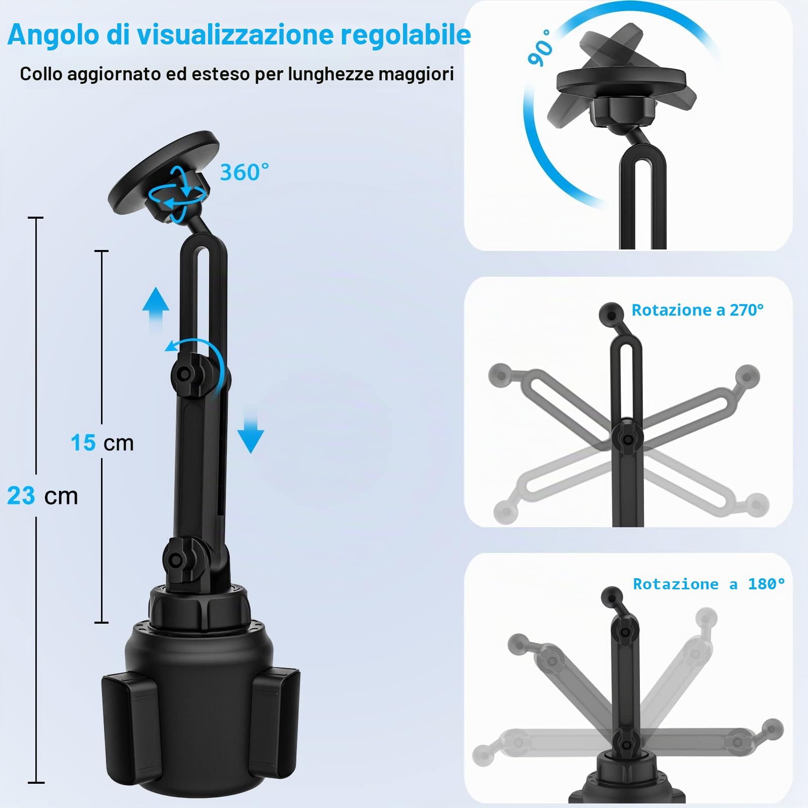 Magnetico Supporto Cellulare Auto Portabicchieri & Bocchette Calamita | [2 Pezzi] Supporto Telefono Auto per iPhone 17 Pro Max 16/ 15 e custodia Mag safe e tutti i Telefono Android