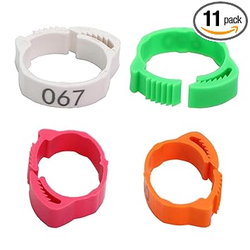 GIANTE 100x Chicken Leg Rings 001-100 Duck Chicks Leg Band Clip White