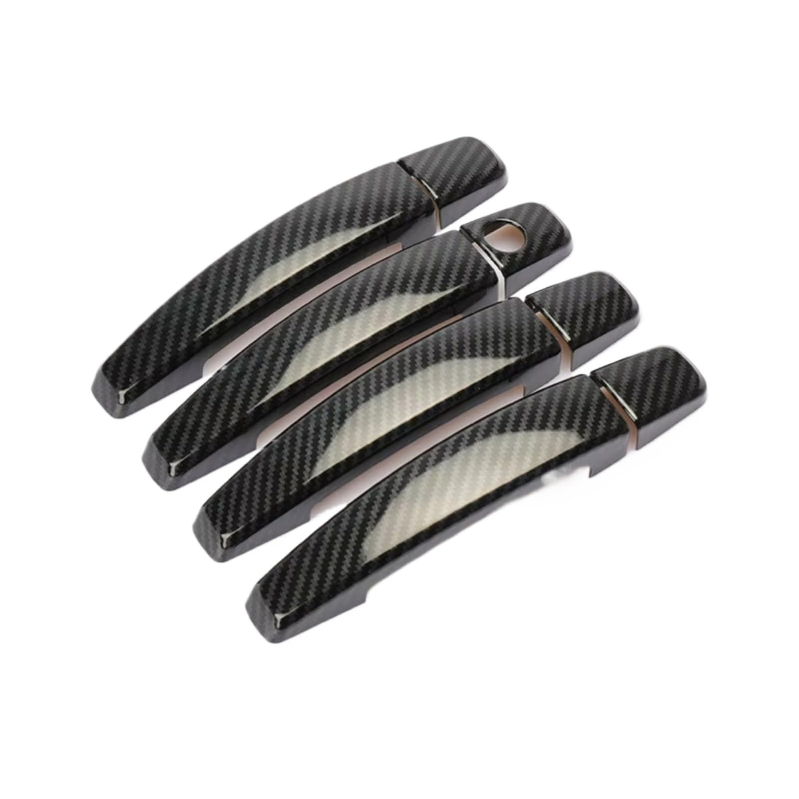 DSPOLIMV Outer Door Handle Cap Compatible with Chevrolet for Aveo LS LI Sedan T250 2007-2010 Chrome Carbon Fiber Car Door Handle Cover Trim Stickers Styling(Carbon Fiber)