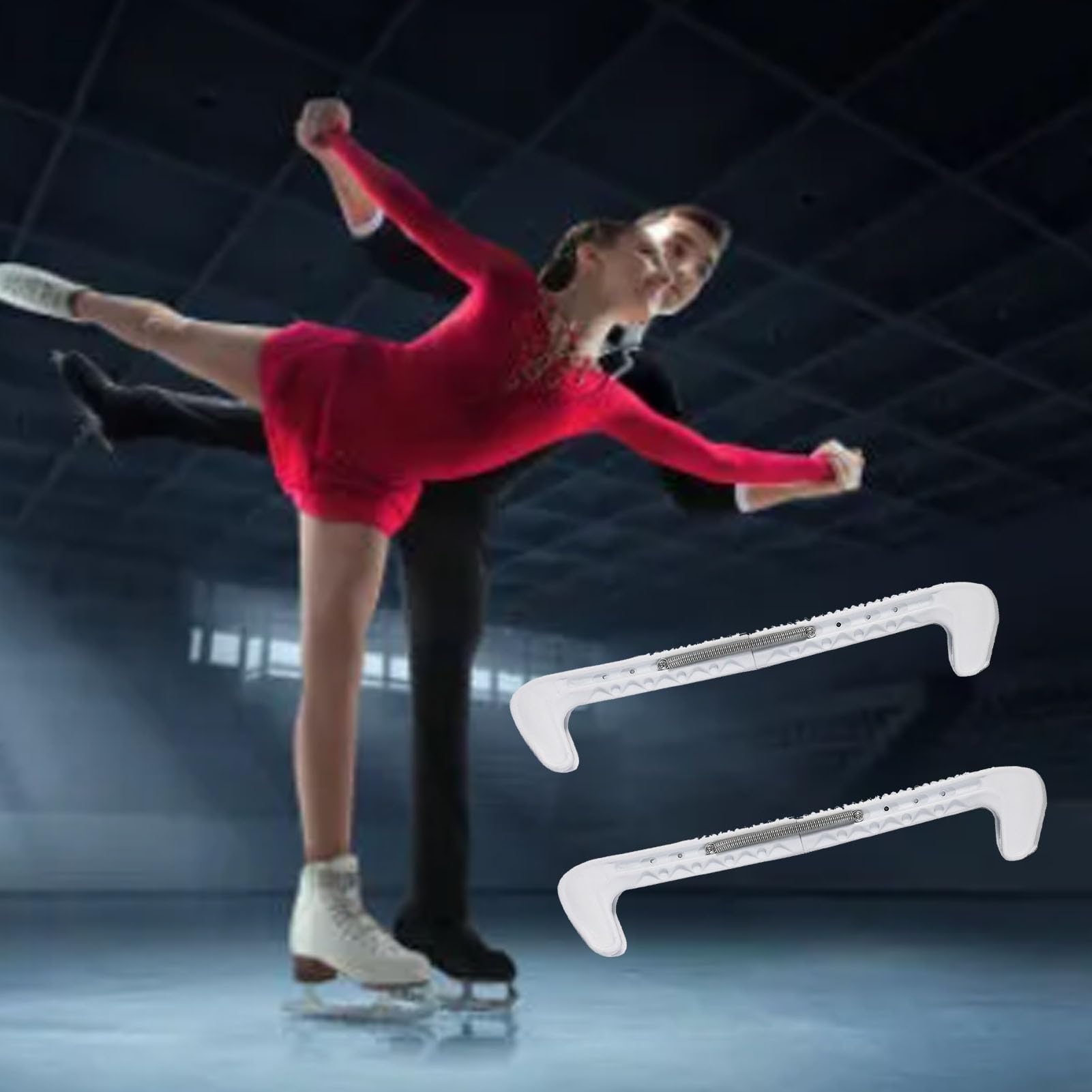 Łyżwiarstwo na łyżwach, 2 szt. 7 kolorów plastikowe lody hokej na deskorolce osłony z regulowaną sprężyną, skate blade guards