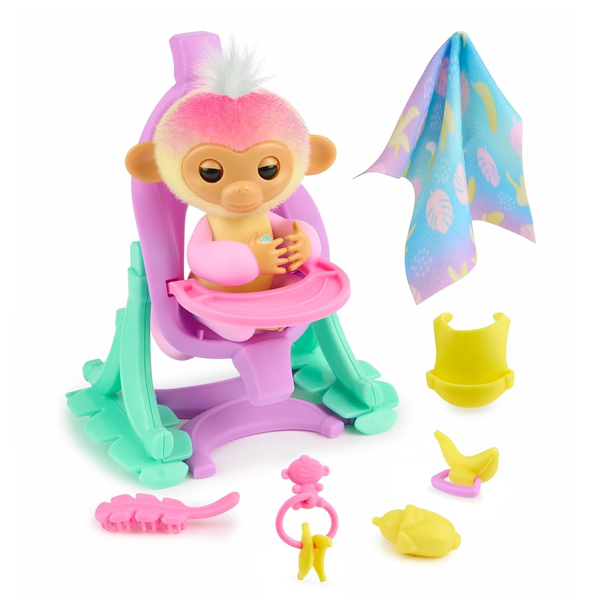 FingerLings Interactive Baby Monkey Nursery Playset – Posie with 2-in-1 Hammock