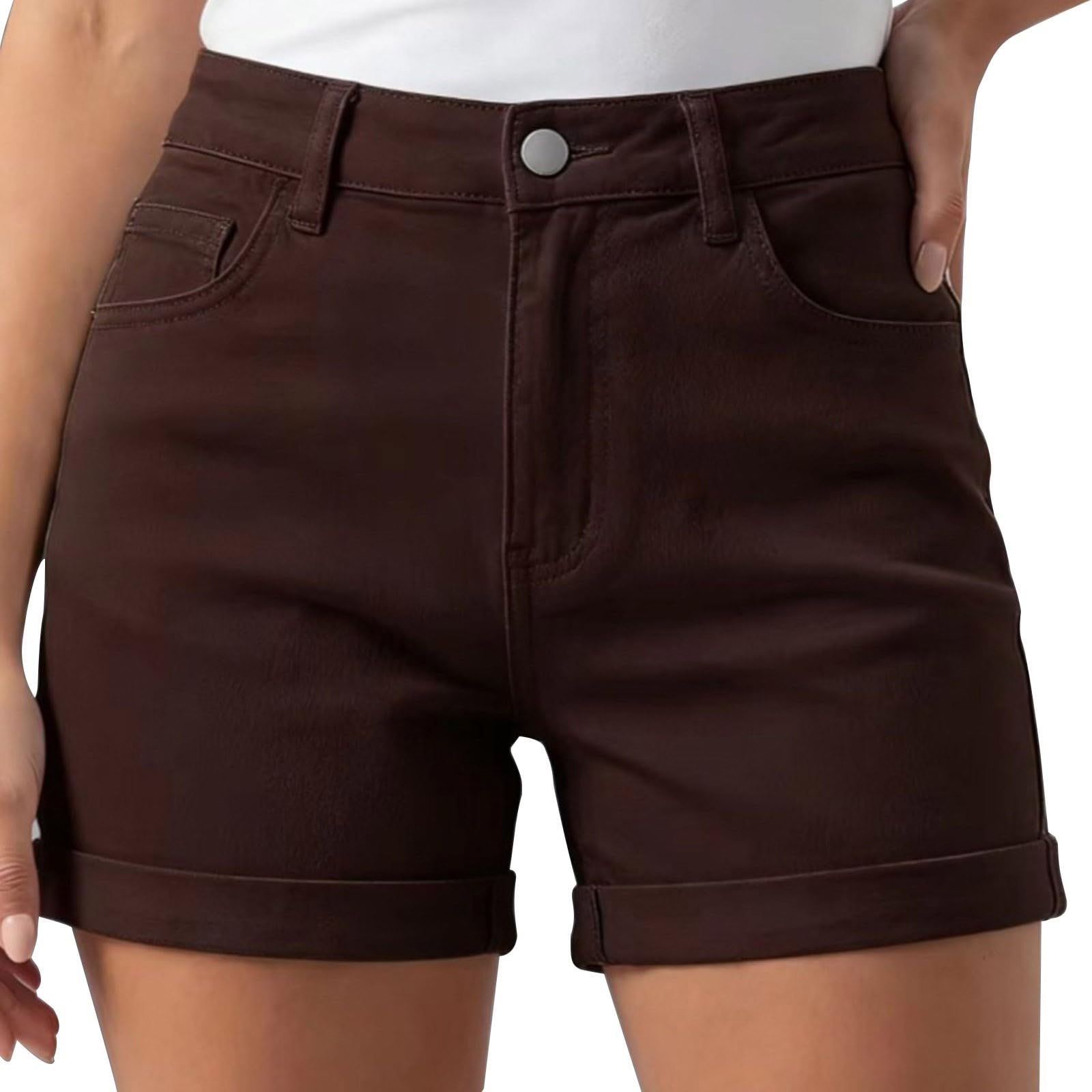 Jorts short décontracté taille alta coupe ample en jean