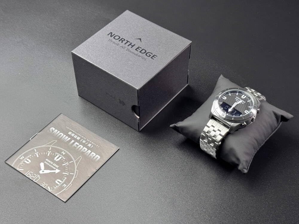 North Edge Snow-Leopard, orologio digitale da uomo, per lavoro e sport, cassa in acciaio inox, impermeabile fino a 50 m, altimetro, barometro, bussola e termometro integrati