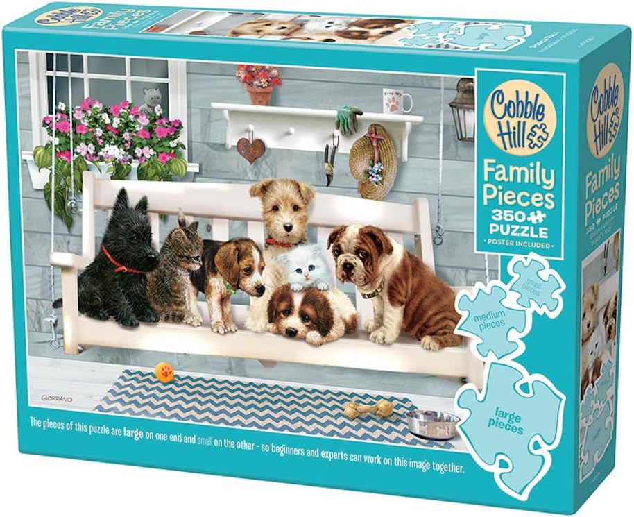 Cobble Hill Family Piece's 350 Puzzle - Porch Pals - Sample Poster Included