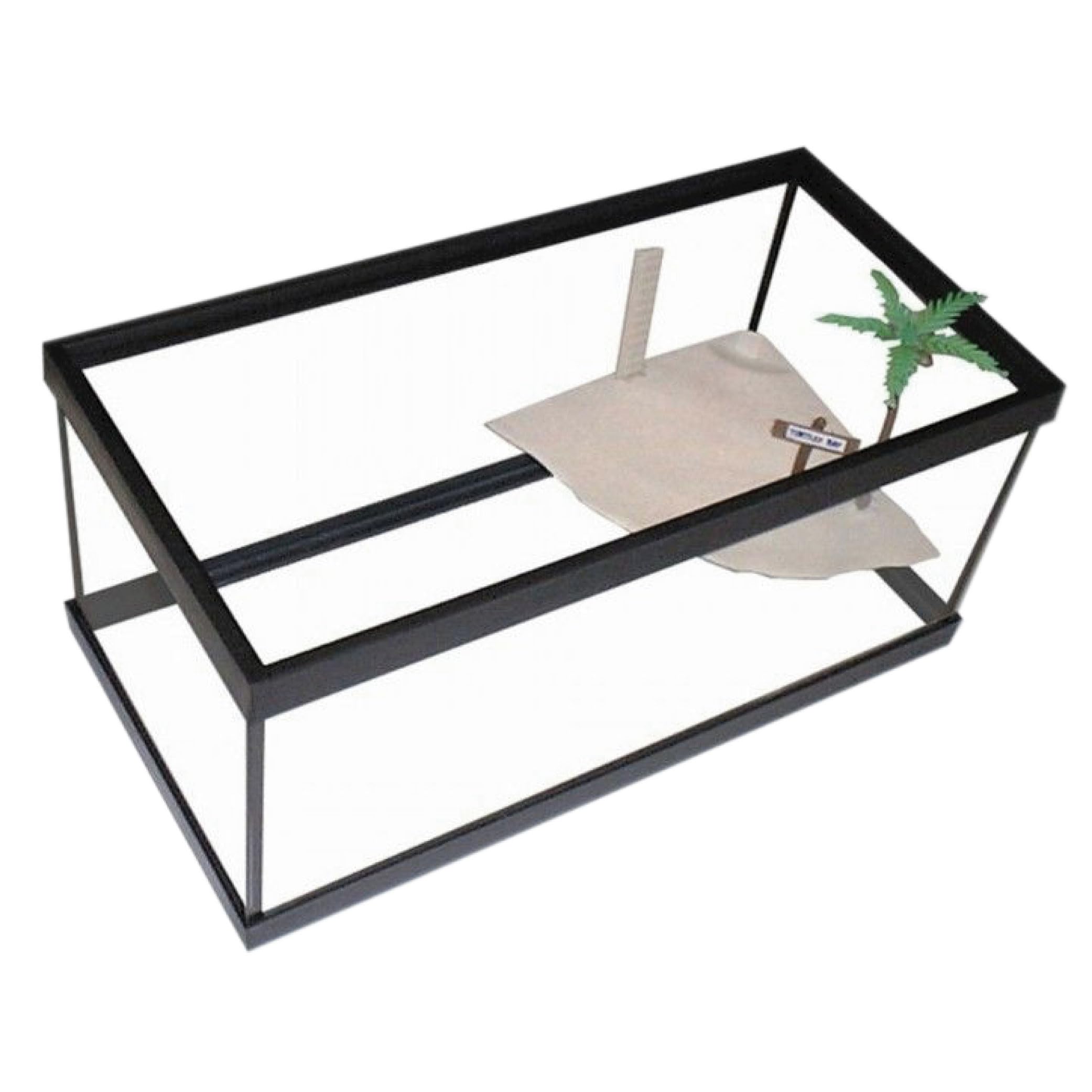 nestQ Tortuguera Isla De Cristal 13 litros - Estanque para Tortugas Exterior - Pecera para Tortugas - Recipiente para Tortugas - Acuario para Tortugas tamaños 42x21x19 cm (PEQUEÑO)