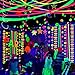 1320feet Blacklight Party Streamer Decorations 12 Rolls Glow Crepe Paper UV Reactive Fluorescent Neon Paper Streamers Glow Party Supplies and Decorations for Wedding,Birthday,Neon Party,Fiesta Party