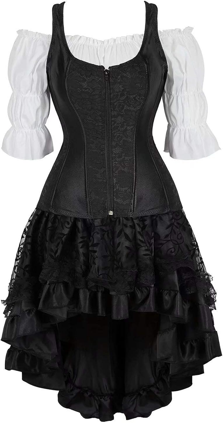 Corset Dress 3 Piece Outfits for Women Straps Tank Bustiers Skirt Tutu