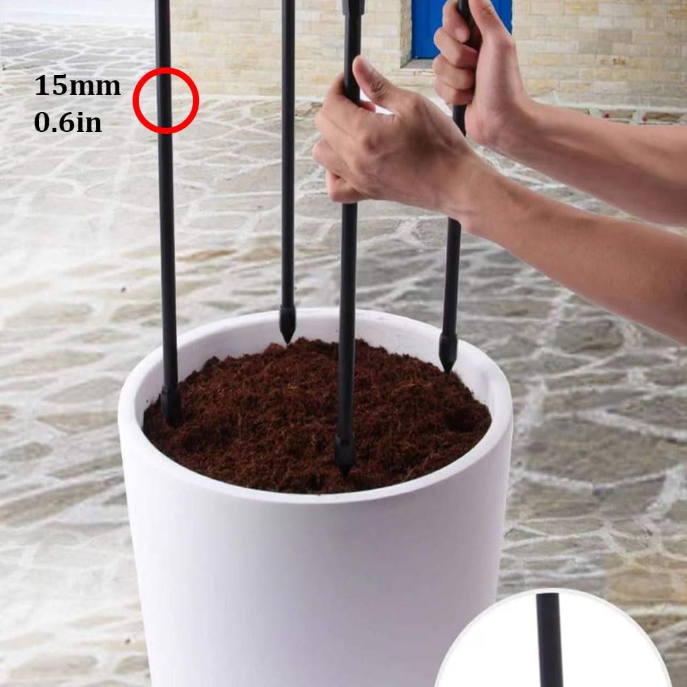 Clématite Treillis Tuteur De Jardin Obélisque 1.2m 1.8m 2.1m Tuteur pour Plantes D'intérieur pour Roses Plantes Rampantes Assemblage Facile(Noir,H-2.10m)