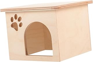 Parliky Casa De Hamster Casa De Gaiola De Hamster De Madeira Brinquedo De Madeira Casa De Hamster Casa De Rato Casa De Rato Delicada Acessórios Para Casa De Hamster Madeira Maciça