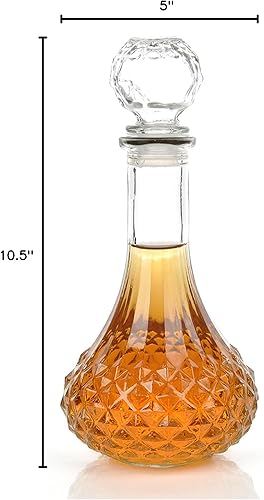 Miniatura 5 de KLOUD City® Decantador de licor de vino de whisky transparente de 33.8 fl oz con tapón
