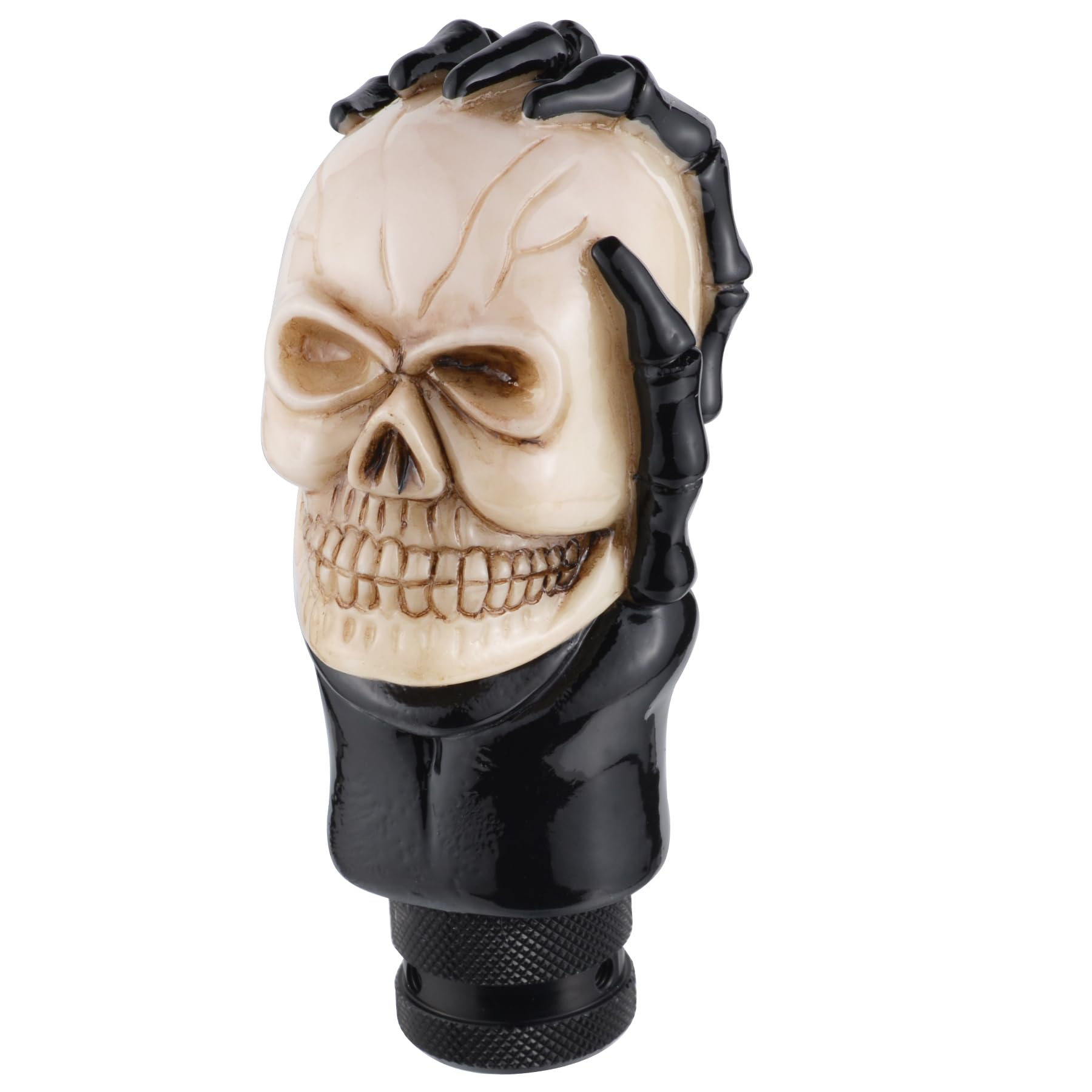 Padaodao Skull Gear Stick Knob Skeleton Shift Lever Handle Shifter Head for Most Manual Automatic Vehicles SUV Truck Vehicles Cars, Bone Color