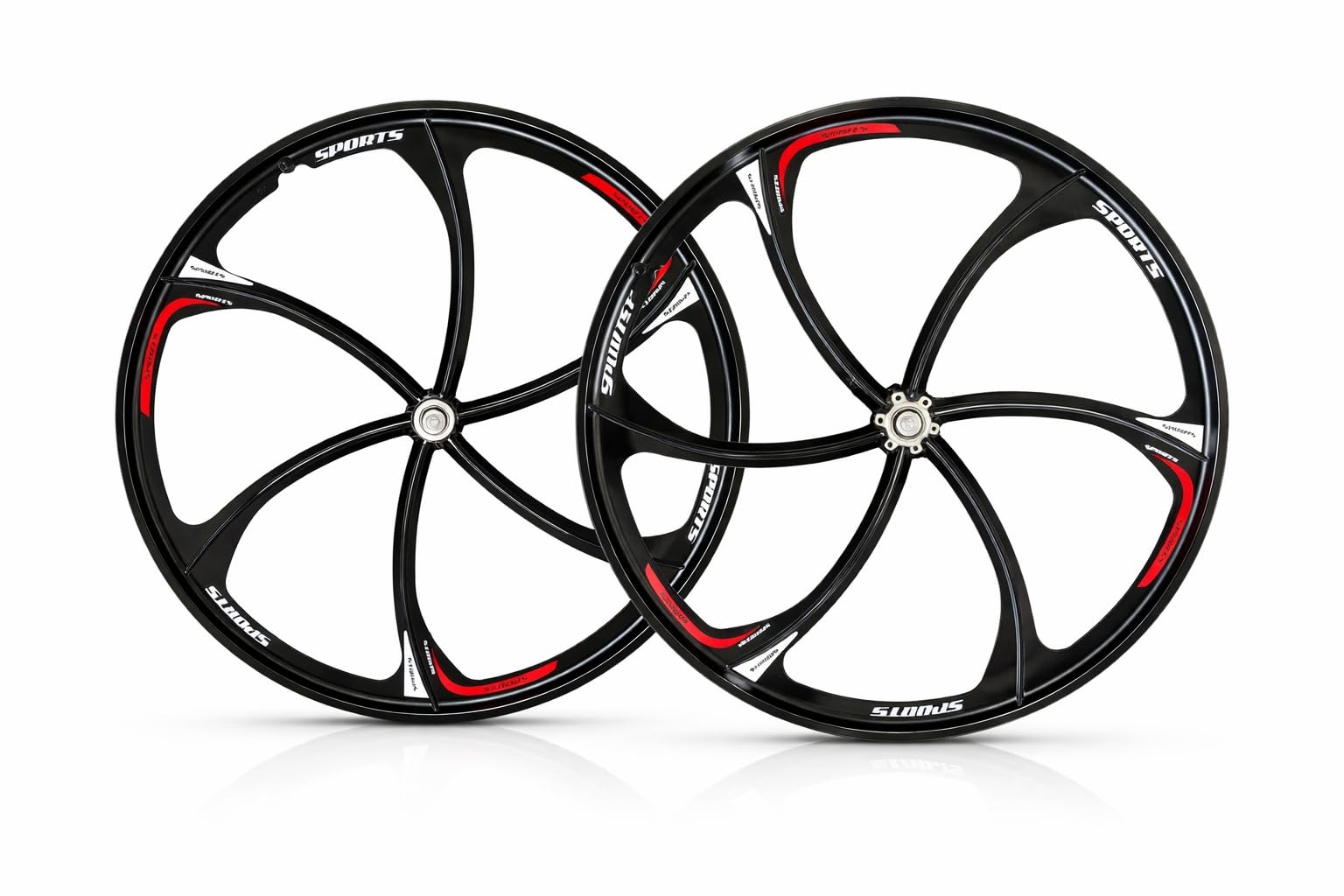 Furix 26 Inch 6-Spoke Magnesium Alloy MTB Mag Wheel, Black, Disc Brake Compatible, Sealed Bearing Hub, Front and Rear Set-image-7