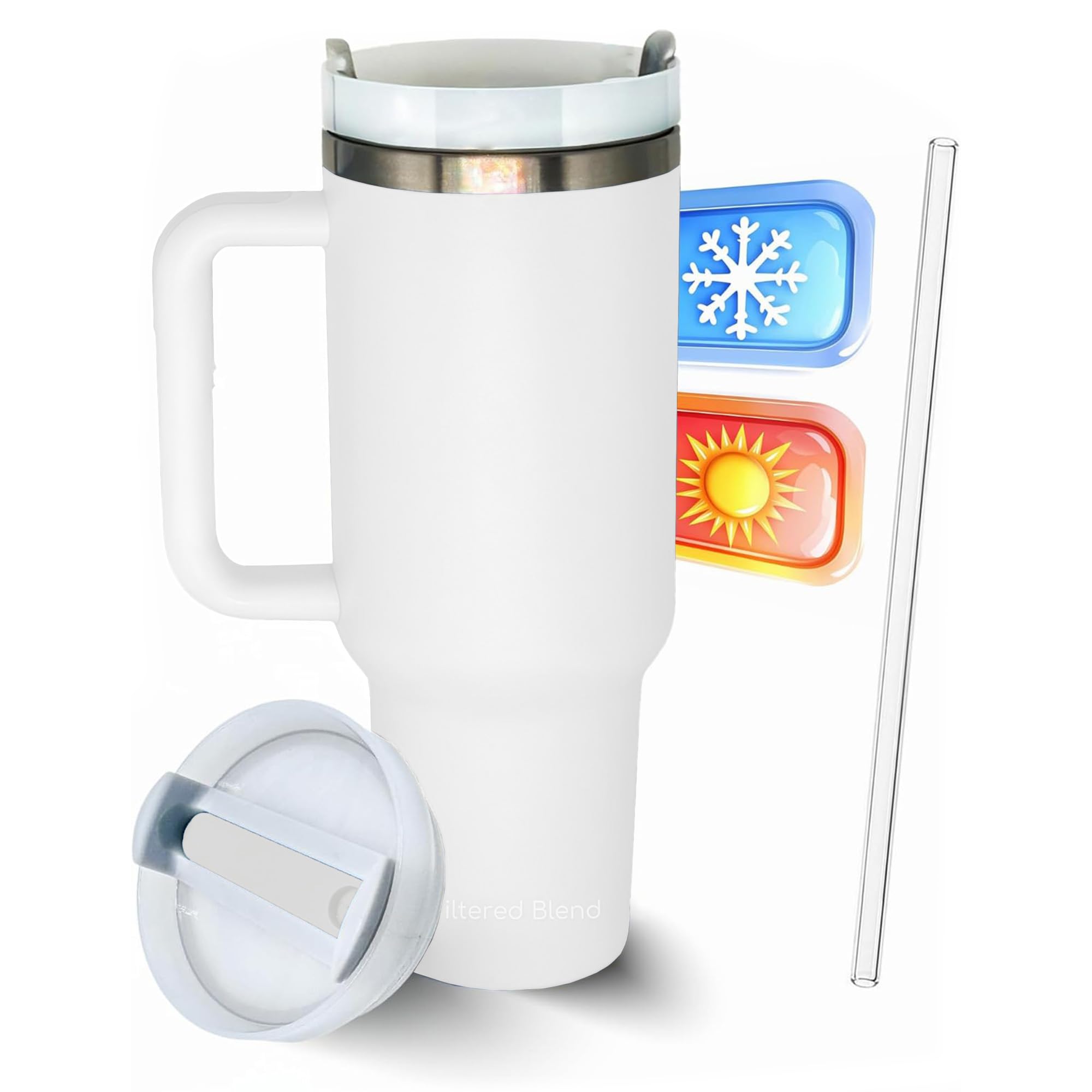 40oz Insulated Tumbler with Handle (Sand Dune)