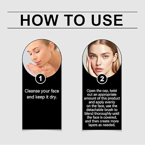 Color Changing Foundation Stick with Soft Brush - Natural Finish, ravel-Friendly (Natural)(Natural)