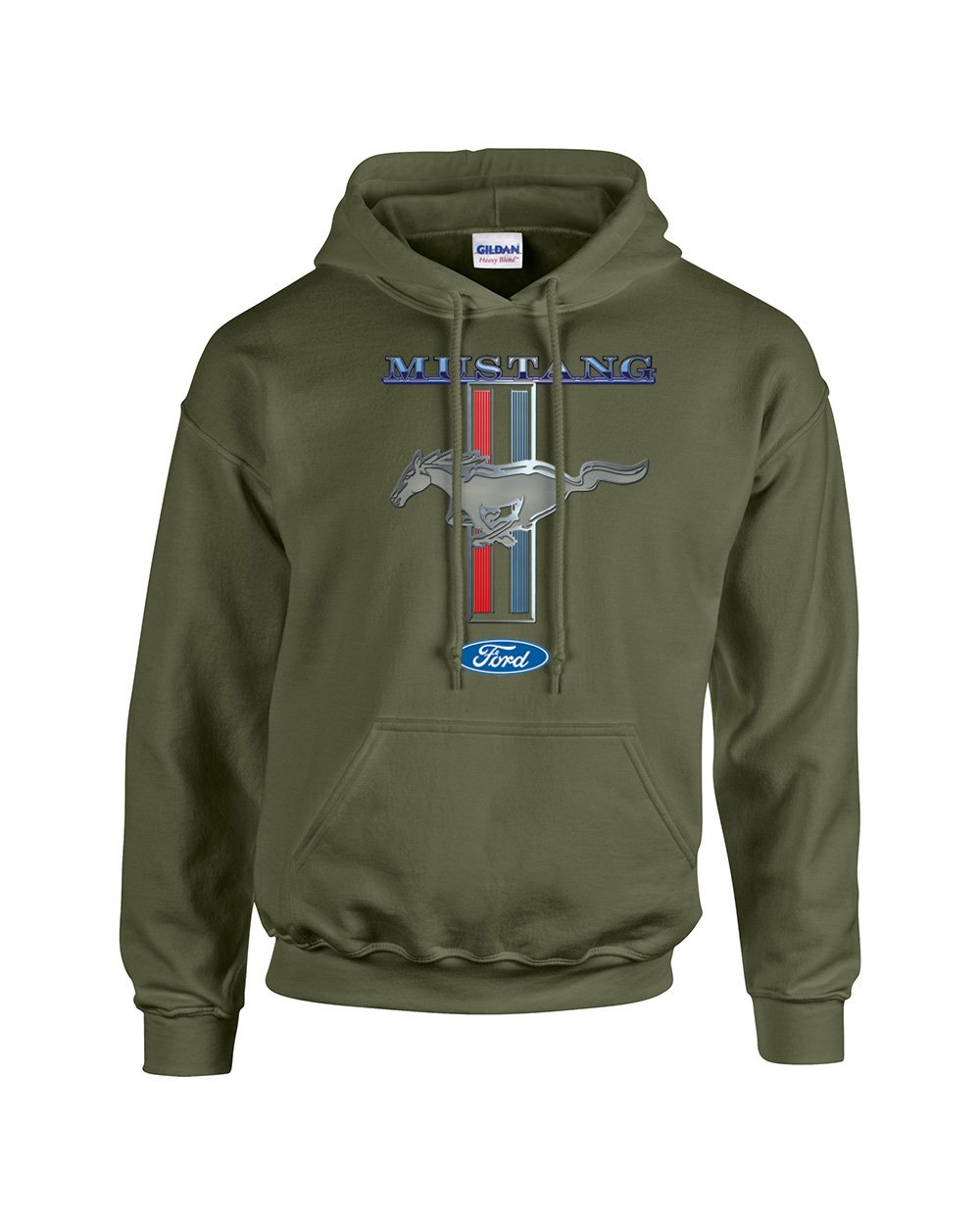 Trenz Shirt Company Ford Mustang Pony Unisex Hooded Sweatshirt Logo Hoodie Performance Racing Car Muscle Car Hood-Black-Small