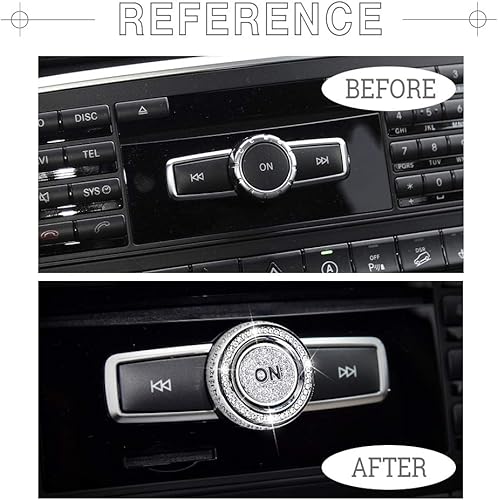 Miniatura 2 de 1797 Tapas de botón de volumen compatibles con Mercedes Benz Bling Accessories Parts CLA GLA C E CLS GLE GLK GLS SLC Class Covers Calcomanías