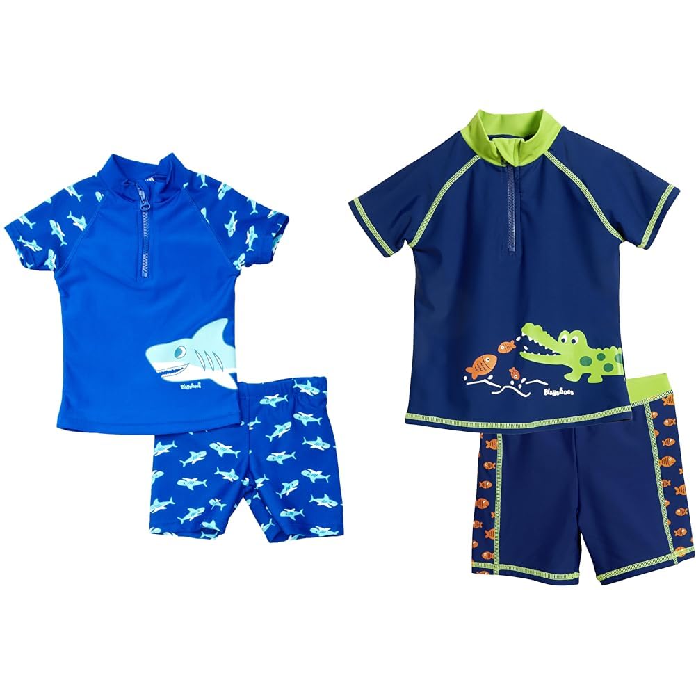 Playshoes zweiteilig Schwimmshirt Badeshorts Badebekleidung Hai 74-80 zweiteilig Schwimmshirt Badeshorts Badebekleidung Krokodil 74-80