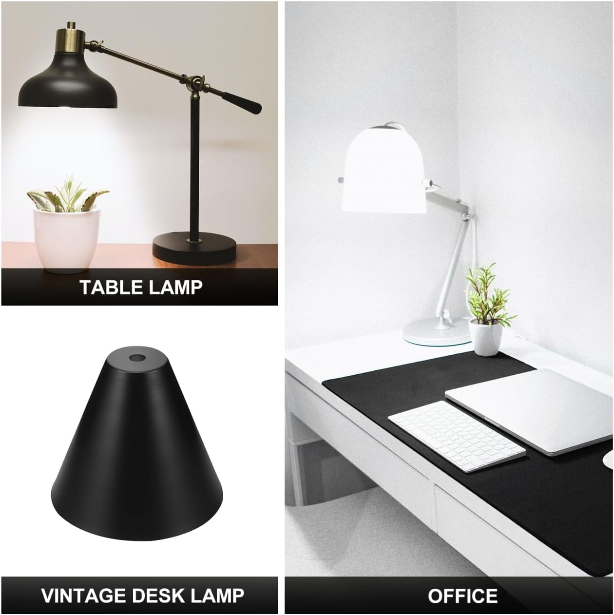 Osaladi Black Iron Desk Lamp Shade 4.68X4.68X3.93In Replacement Lampshade for Table Lamps and Floor Cover Decorative Metal Light Shade for Bedroom Hotel Living Room