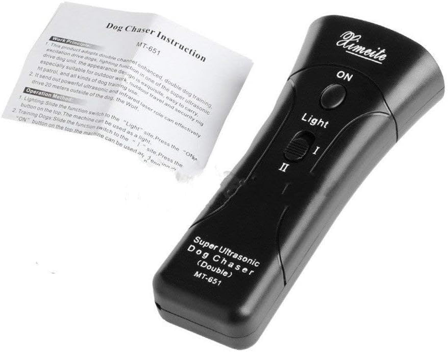 Handheld Dog Repellent & Trainer, Anti Barking Device with LED Flashlight, Ultrasonic Dog Deterrent and Bark Stopper + Dog Trainer Device