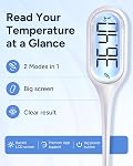 Thermomètre oral basal numérique : Easy@Home grand affichage rétroéclairé - 2 modes - Précision BBT et lecture rapide en 12s | Suivi de la température de fertilité et détection de fièvre