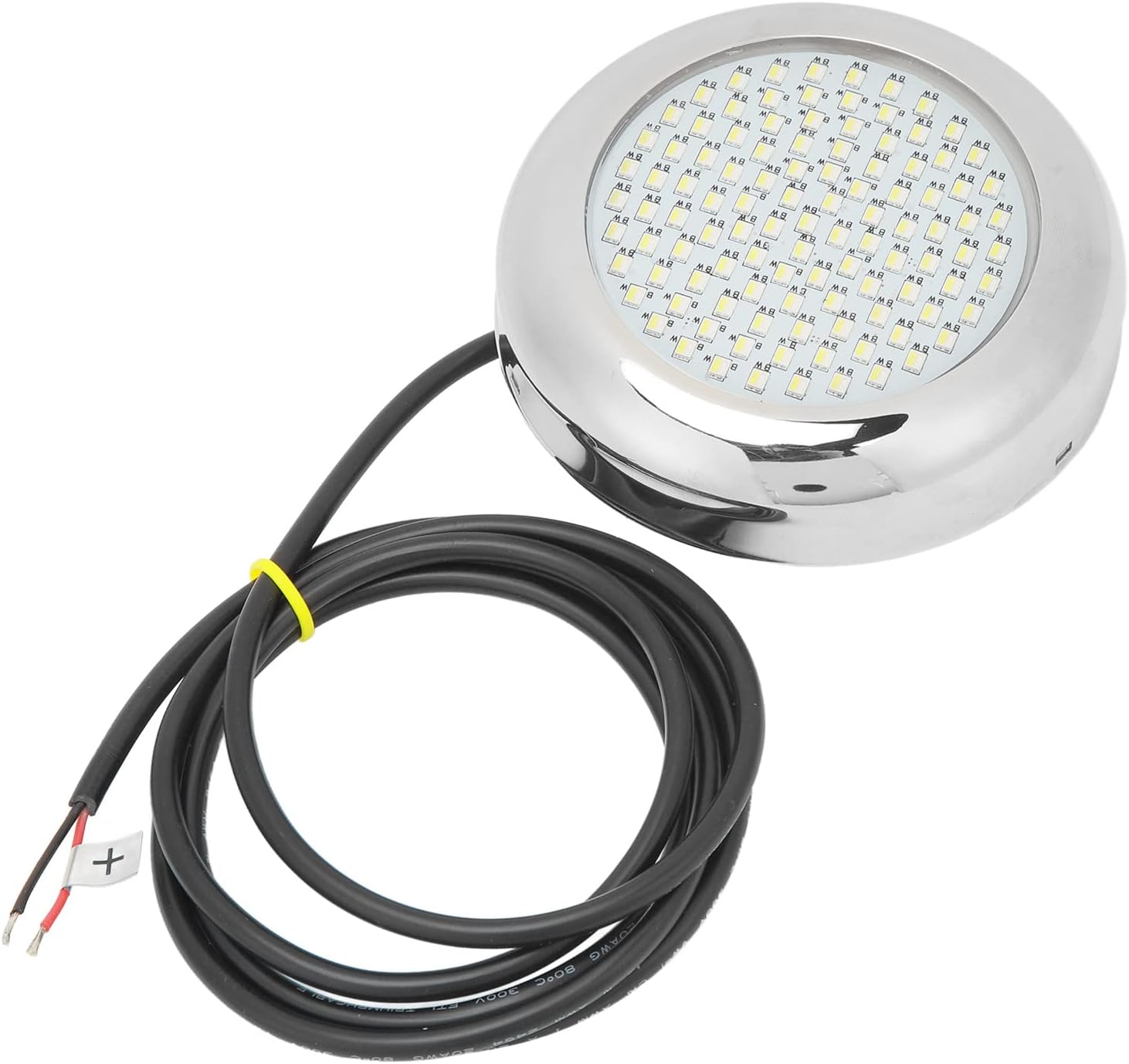 108 LED Underwater Boat Light, 12V White Blue Marine Light, Dual Color IP68 Submersible LED for Yachts Ships Boats with Stainless Steel Ring