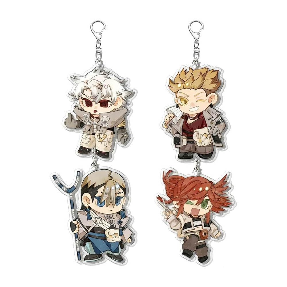 Jusongkwcp Boys Multicolor 4 Gachiakuts Keychain Anime Figure Cosplay Keyring Pendant Gachiakuts Acryl Chain Decoration