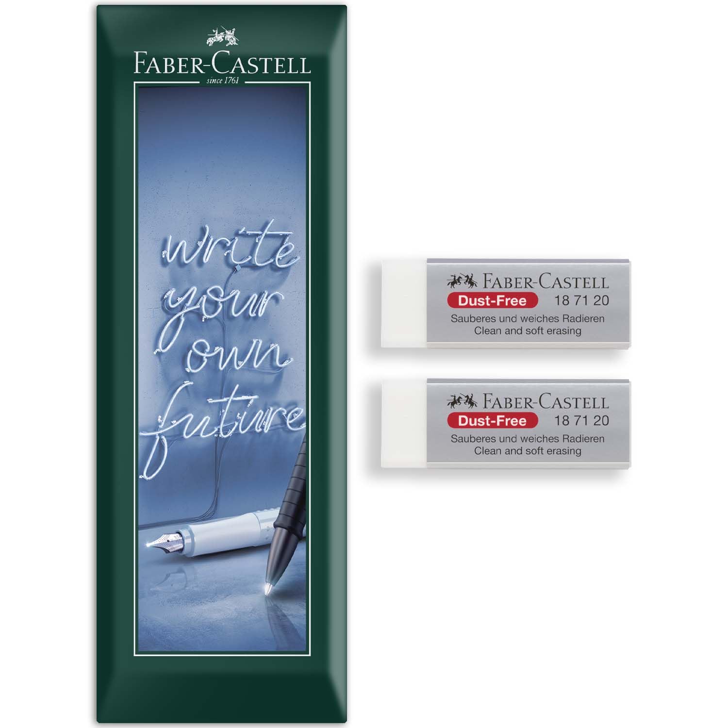 Faber-Castell Gomma senza polvere, cancellabile e morbida, atossica, 2 pezzi