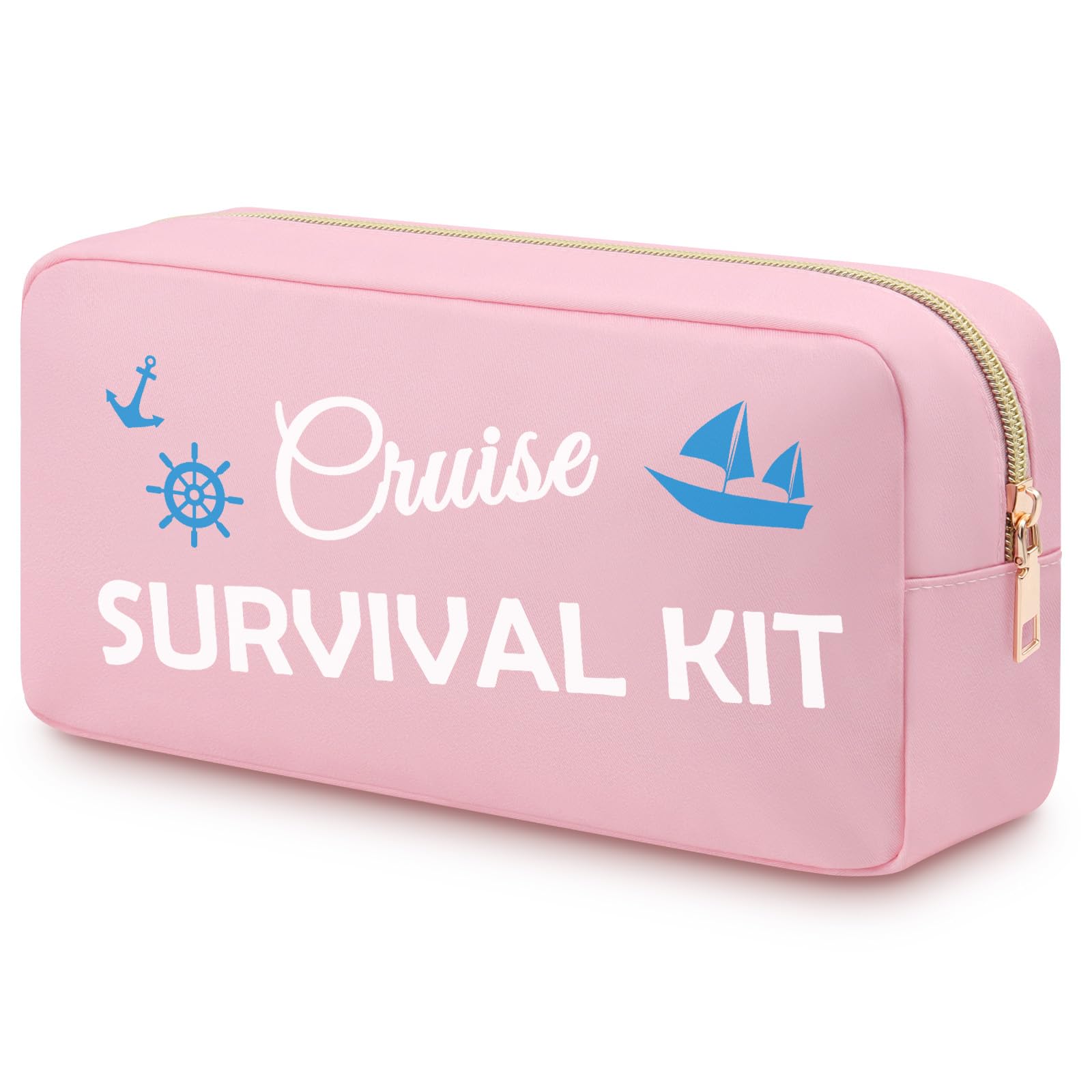 Heigebi Cruise Gifts for Women Girls Cruise Themed Travel Makeup Bag Gift Idea for Cruise Lover Sister Women Friends Beach Life Gift Oxford Cloth