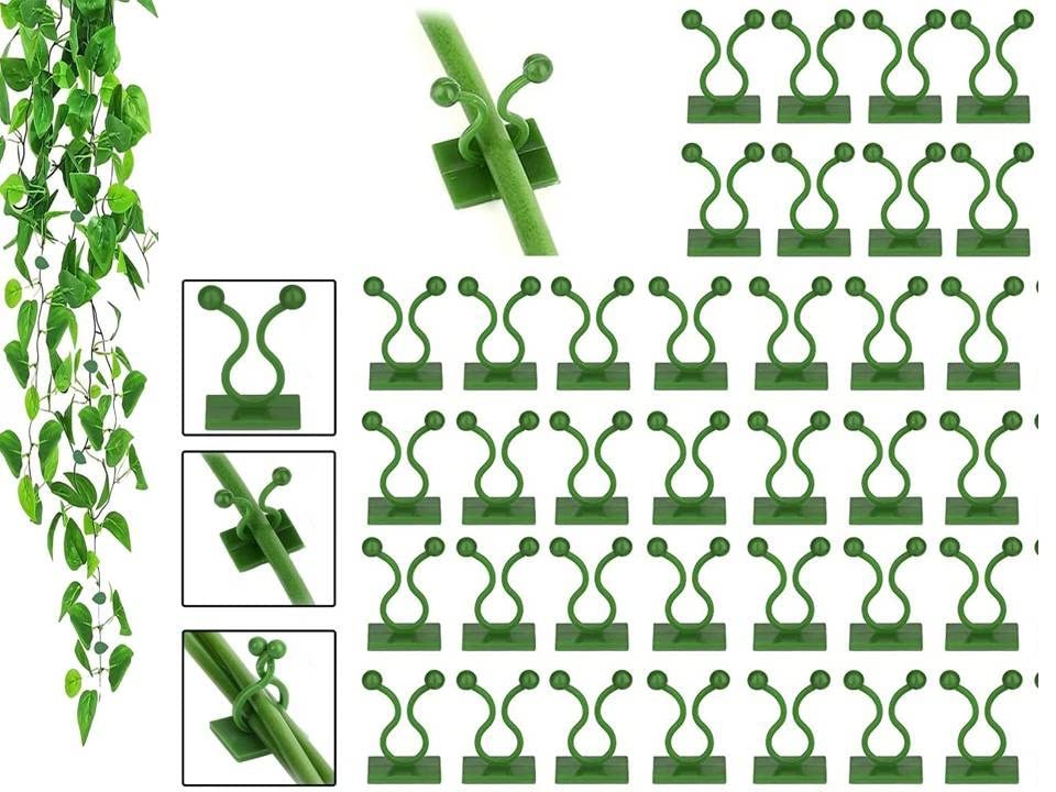 INVOSS 60Pcs Wall Fixture Clips for Plant Climbing Vine Plant Self Adhesive Climbing Clips, Wall Plant Support Hook, Money Plant Wall Clips, Vines Climbing Clip for Climbers (Green)-image-16