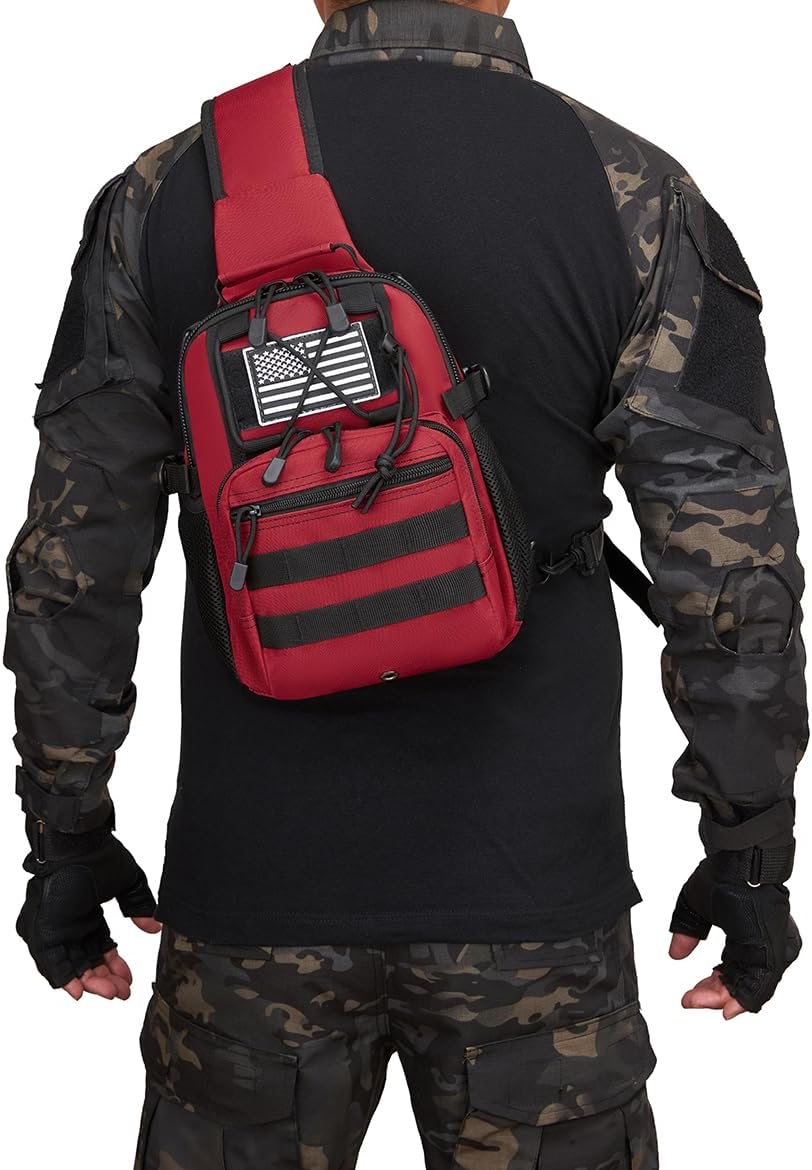 ATBP Small Tactical Holster Sling Backpack Accessories Shoulder Pouch Water Bottle & Radio Holder Crossbody Bag for Men - Image 5