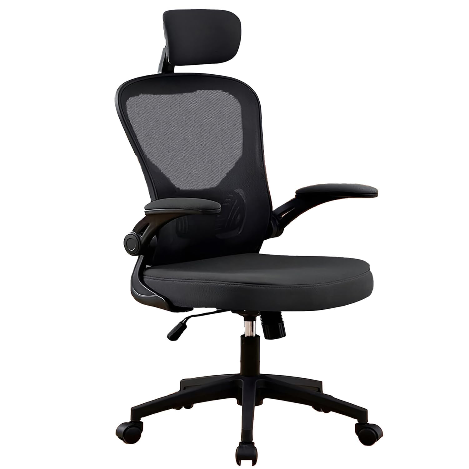 Modern Group Home Office Chair Mesh Back with Armrest Swivel 5 Casters Computer Desk Chair Comfortable and Fully Adjustable Base, Back Rest, Lumber Support, Arm Rests and Headrest