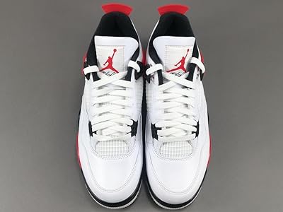 Amazon | Nike メンズ Air Jordan 4 レトロ, ホワイト/ファイア