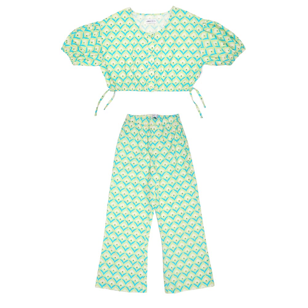 AIKOGirls AIKO-Girls Rayon Green Top and Pants Set Top & Bottom (pack of 1)