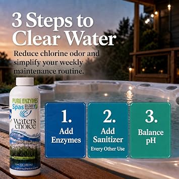 Waters Choice Spa Enzymes 3 Pack, Simple 3-Step Hot Tub Cleaner