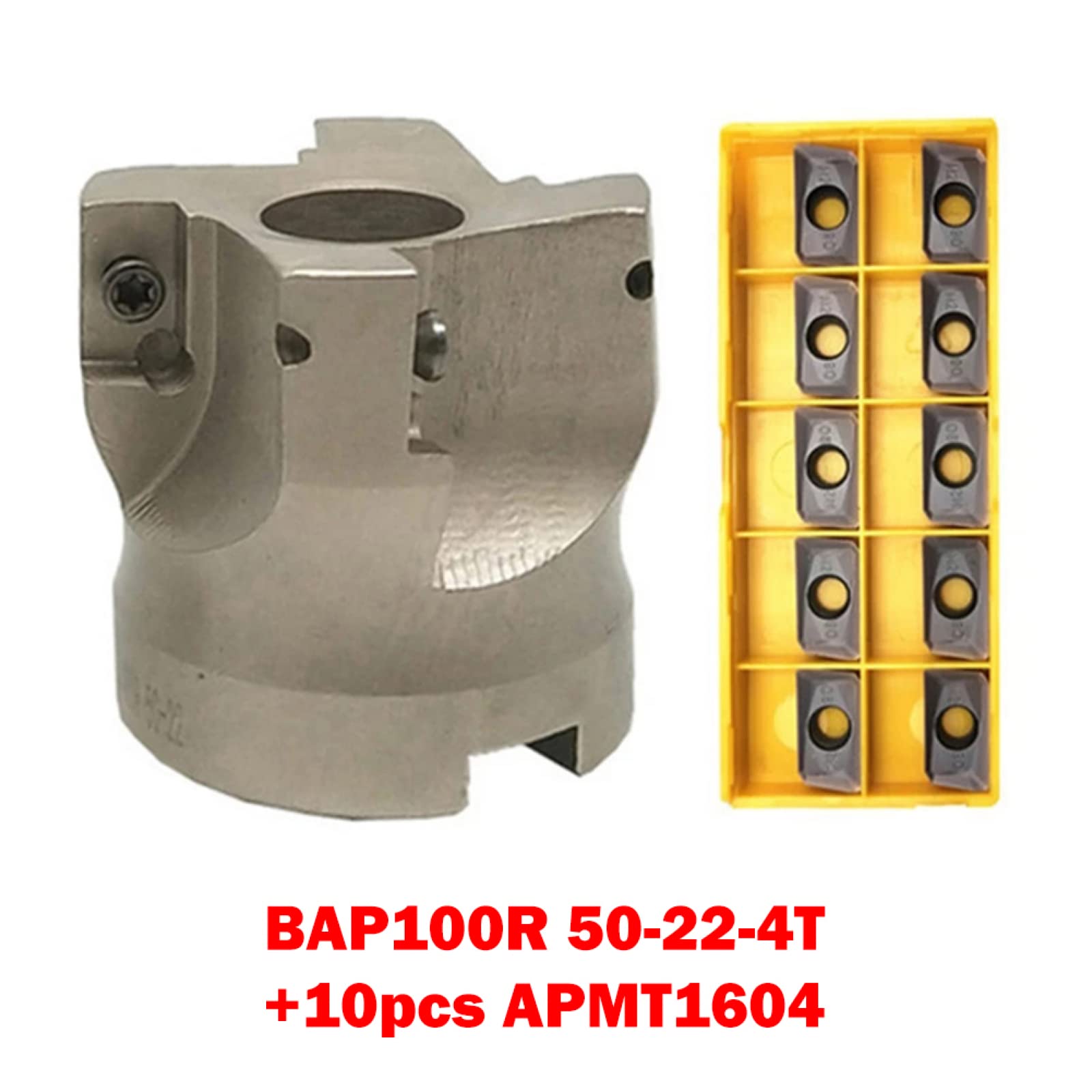 MT4 FMB22 Schaftfräser Halter Planfräser Holder Fräserhalterverlängerung 400R 50mm CNC Lather Schaftfräser + 4T APMT1604 CNC-Hartmetalleinsätze Wendeschneidplatten Carbide Fräseinsätze