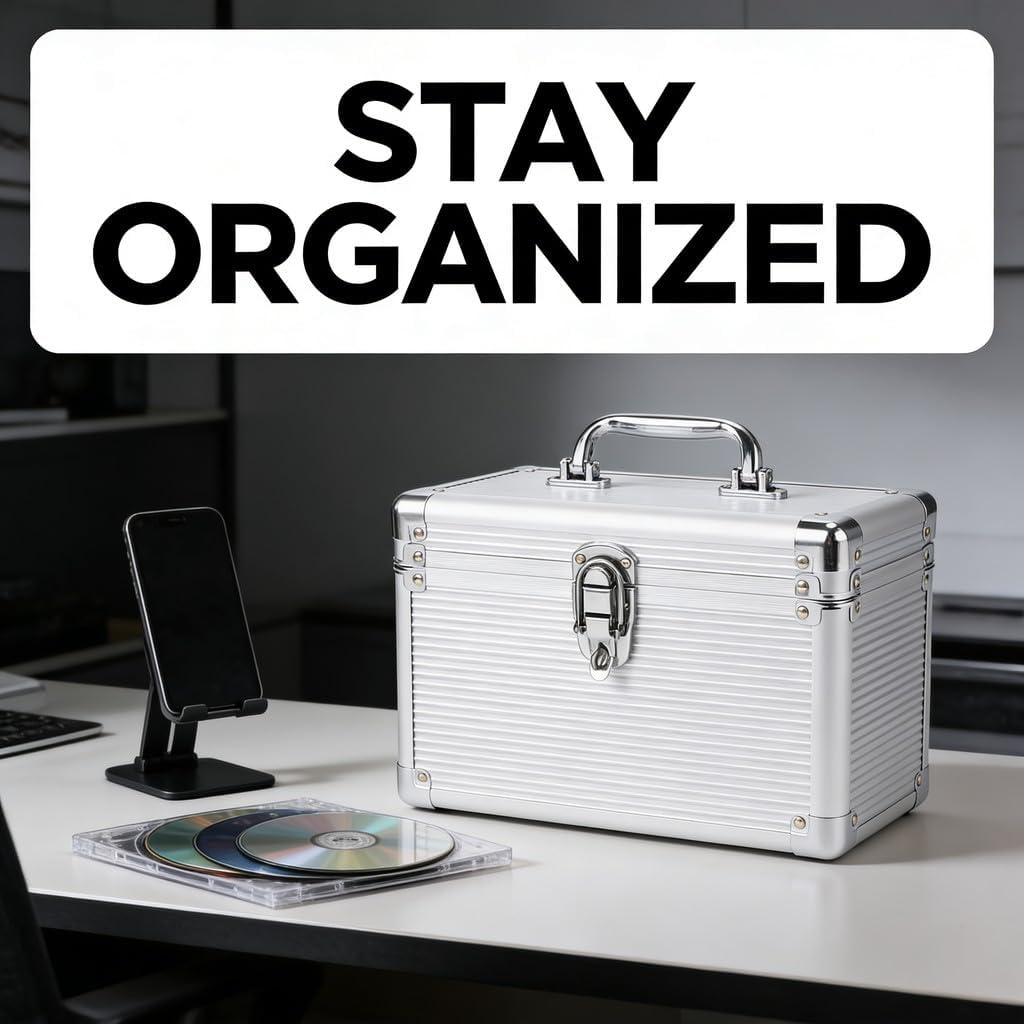 DVD Storage Holder, Water Proof CD Case, 6 Slots, Black, Portable Disc Organizer for Home, Office, Travel - Dust, Easy Access, Ideal for Music and Movie Collections