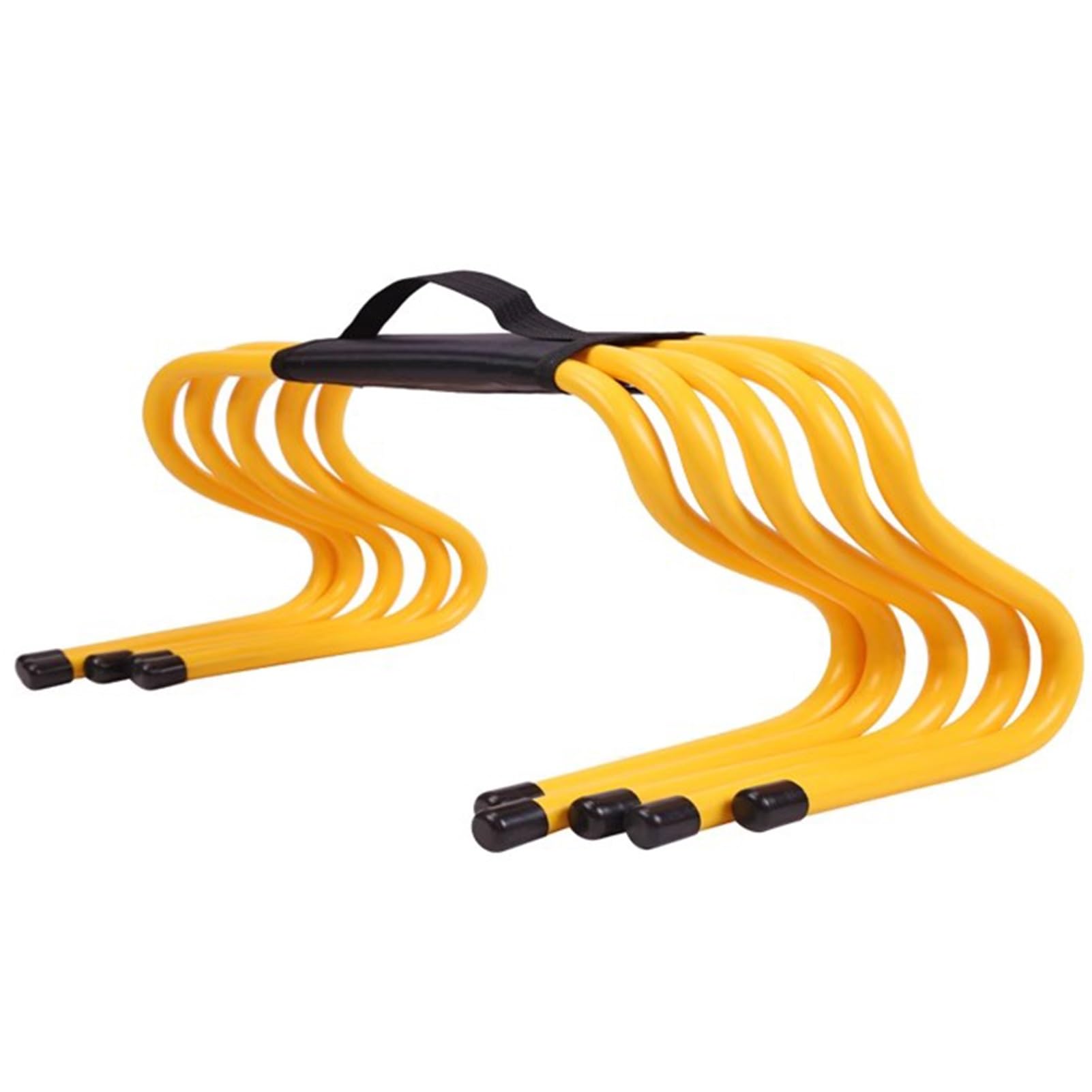 Juego de 5 Vallas de Agilidad: Equipo de Entrenamiento para Atletismo en Interiores y Exteriores, obstáculos para Saltos, portátil con Correa de Transporte, Amarillo, 15 cm (5 7/8"