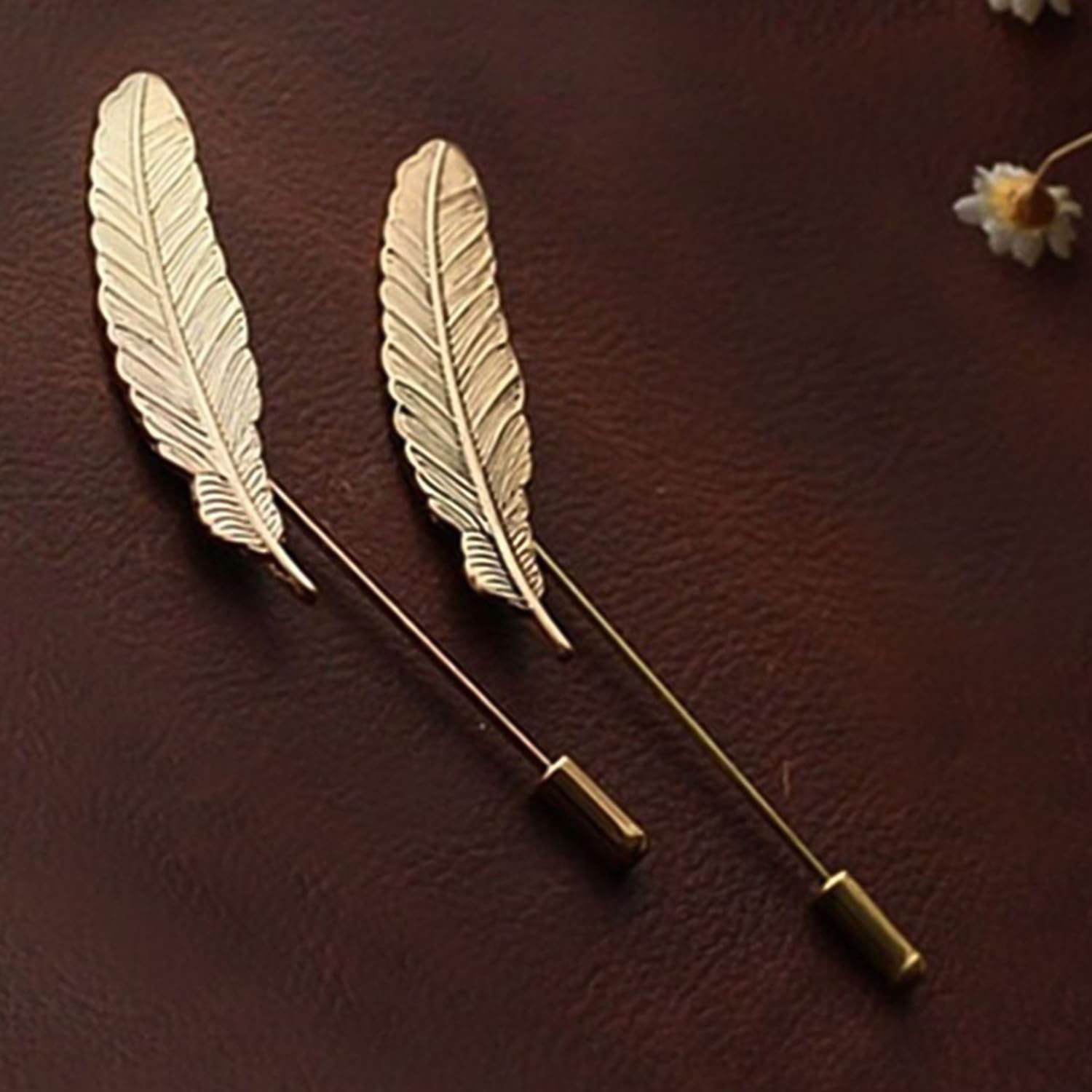 2 Leafy Lapel Pins/Wedding Brooches for Him (CO1105626G)